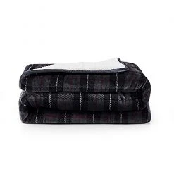 Promo ???? Je T'adore 12 Lb. Velvet Sherpa Weighted Blanket Gray/White ⌛