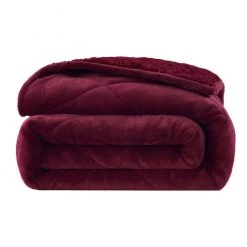 Coupon ✨ Luxemode 12 Lb. Machine Washable Buttery Soft Velvet/Sherpa Weighted Blanket Burgundy ????