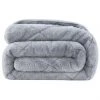 Best Sale ???? Luxemode 12 Lb. Machine Washable Anti-Microbial Buttery Soft Velvet/Sherpa Weighted Blanket Light Gray ???? -Stansport SHOP 0720 15203 0036 080 big 02