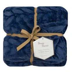 Top 10 ???? Dream Theory Reversible Fur And Solid Mink Throw Blanket Dark Blue ????