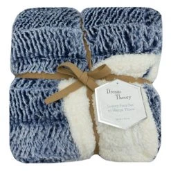 Top 10 ???? Dream Theory Reversible Fur And Solid Sherpa Throw Blanket Blue ????