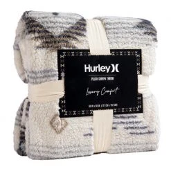 Promo ???? Hurley 50" X 60" Sherpa And Faux Fur Bunny Throw Blanket Gray/Blue ✨