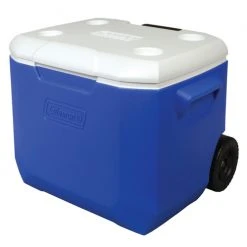 Promo ???? Coleman 60-Quart Wheeled Blue Cooler Blue ????