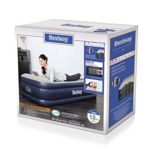 Hot Sale ???? Bestway Tritech Air Mattress Twin 18" With Built-in AC Pump Original ???? 6 Hot Sale ???? Bestway Tritech Air Mattress Twin 18" With Built-in AC Pump Original ???? - Image 4