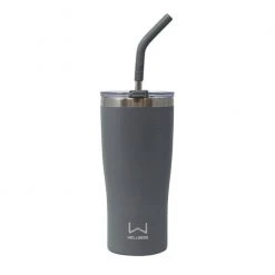Flash Sale ???? Wellness 20-oz. Double-Wall Stainless Steel Tumbler With Straw Gray Combo ????