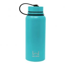 New ✨ Wellness 30-oz. Powder ???? Coated Double-Wall Stainless Steel Bottle Aqua ✔️