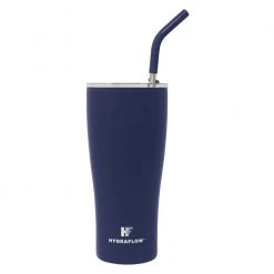 Hot Sale ⌛ Hydraflow Capri 30-oz. Double Wall Tumbler With Straw Navy Blue ✨